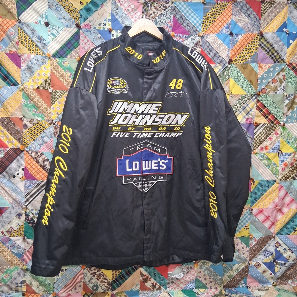 Vintage Chase Authentics Jimmie Johnson 2010 5 Time Champ NASCAR Jacket Size 4XL